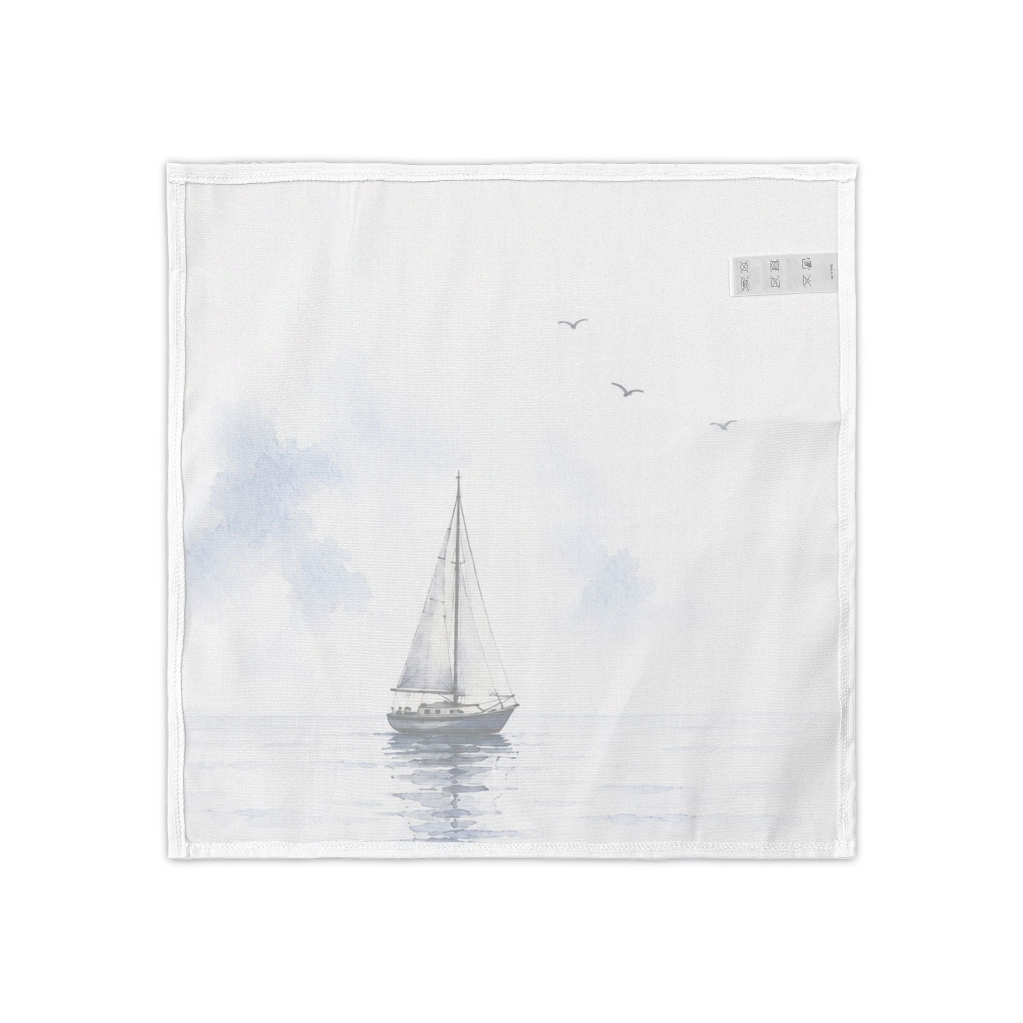 Sailboat Napkins Set of 4, Nautical Cloth Napkins, Coastal Table Decor, Watercolor Blue White Dinner Napkins, Beach House Gift