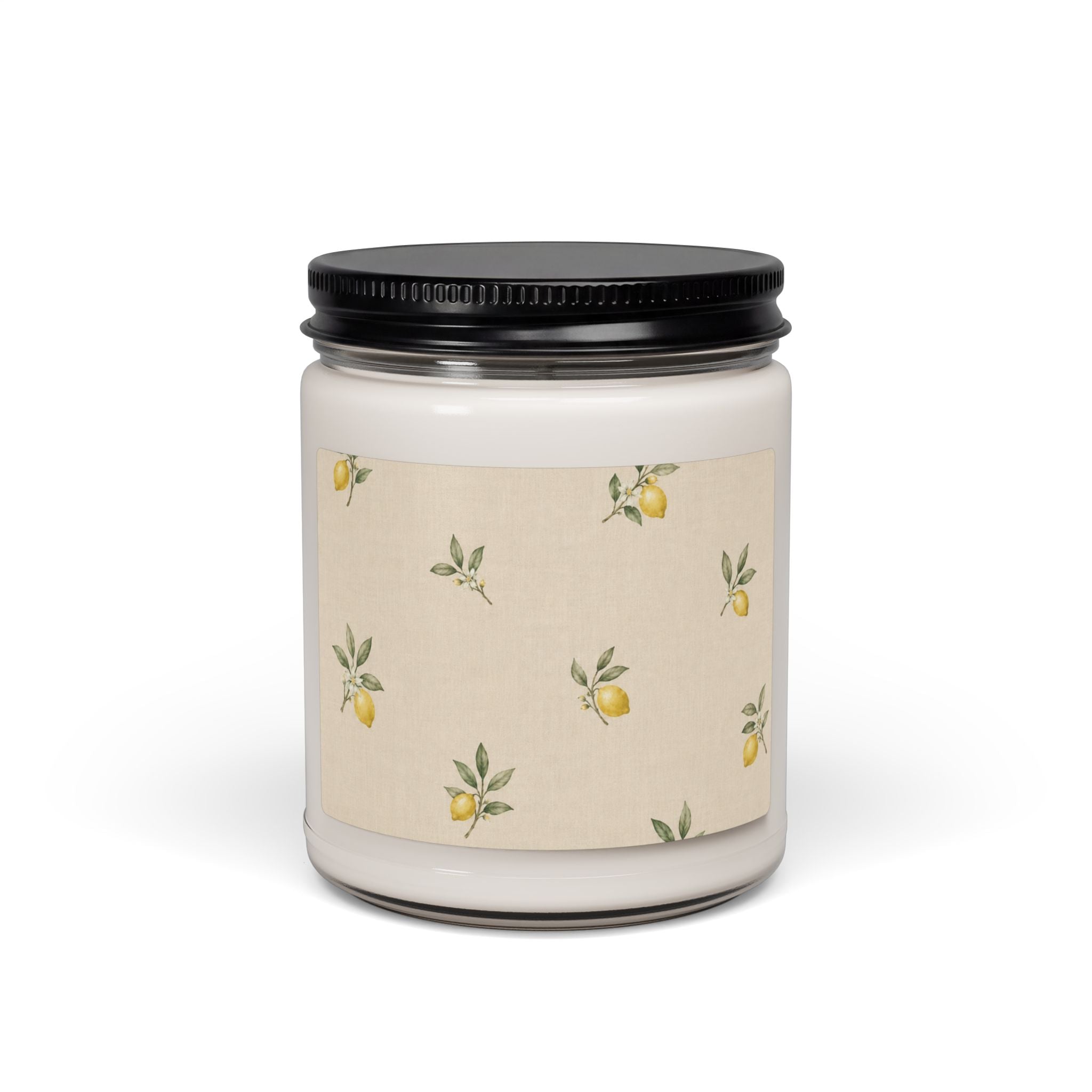 Lemon Scented Soy Candle, Mediterranean Citrus Jar Candle, Fresh Kitchen Home Fragrance, Summer Gift for Her, Solen