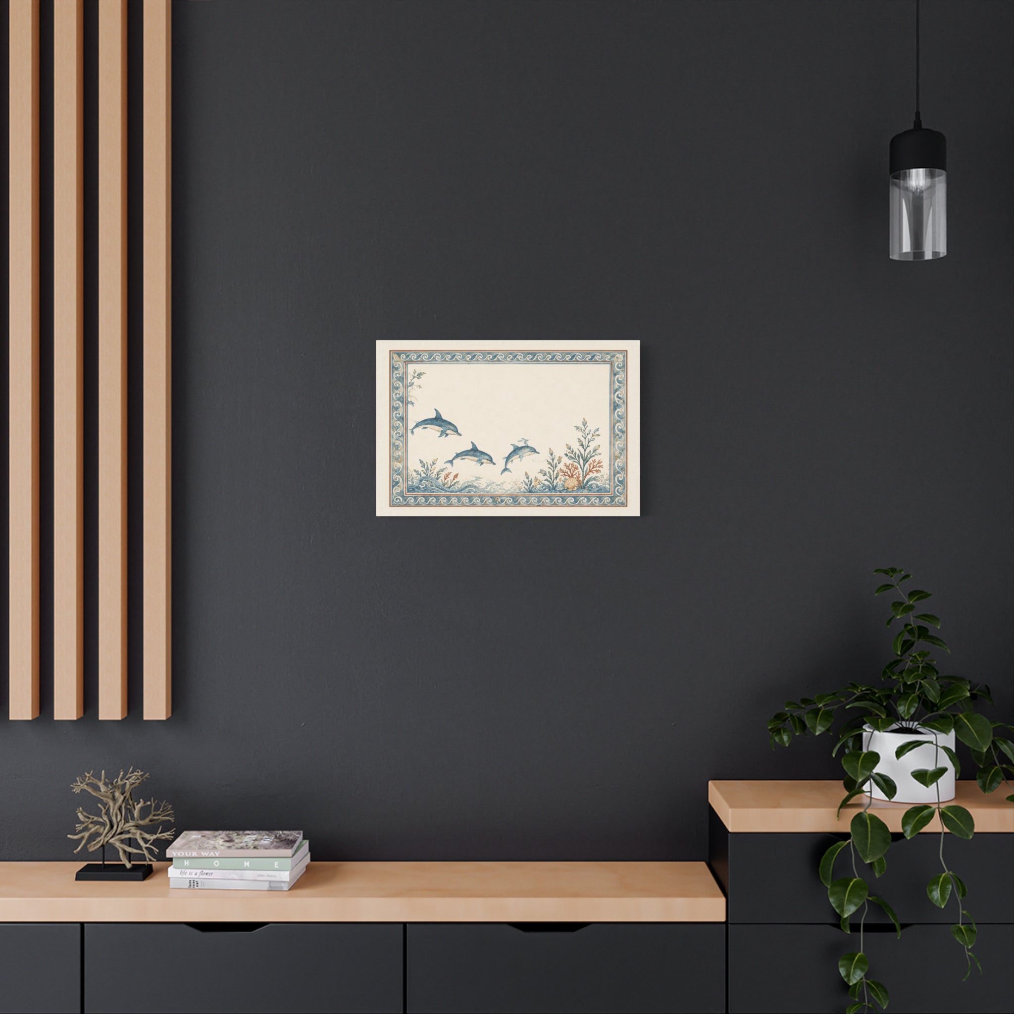 Mediterranean Dolphin Coastal Wall Art | Vintage Ocean Botanical Print | Solen