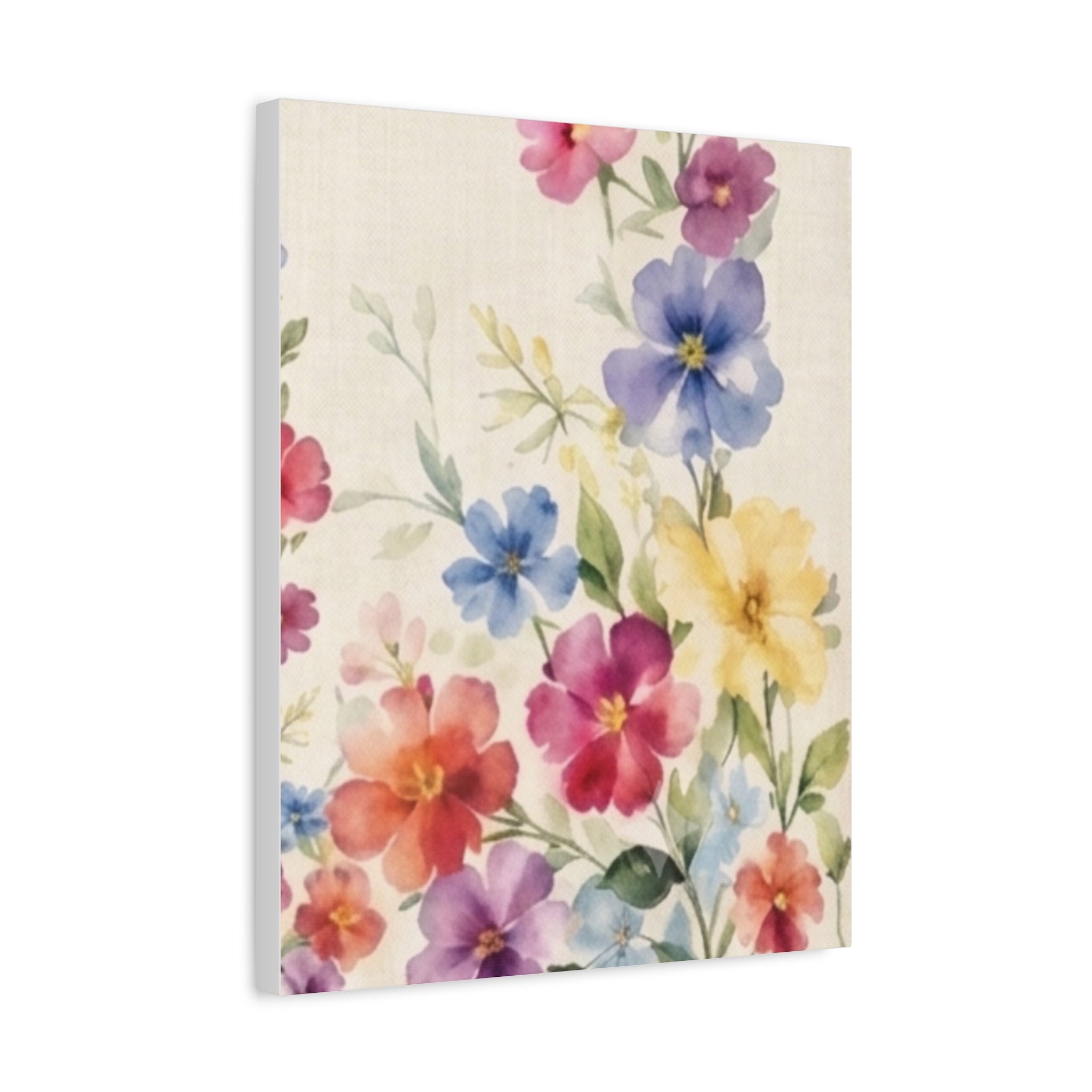 Wildflower Days Floral Canvas Wall Art, Watercolor Cottagecore Print, Meadow Flower Bedroom Decor, Botanical Spring Art, Solen