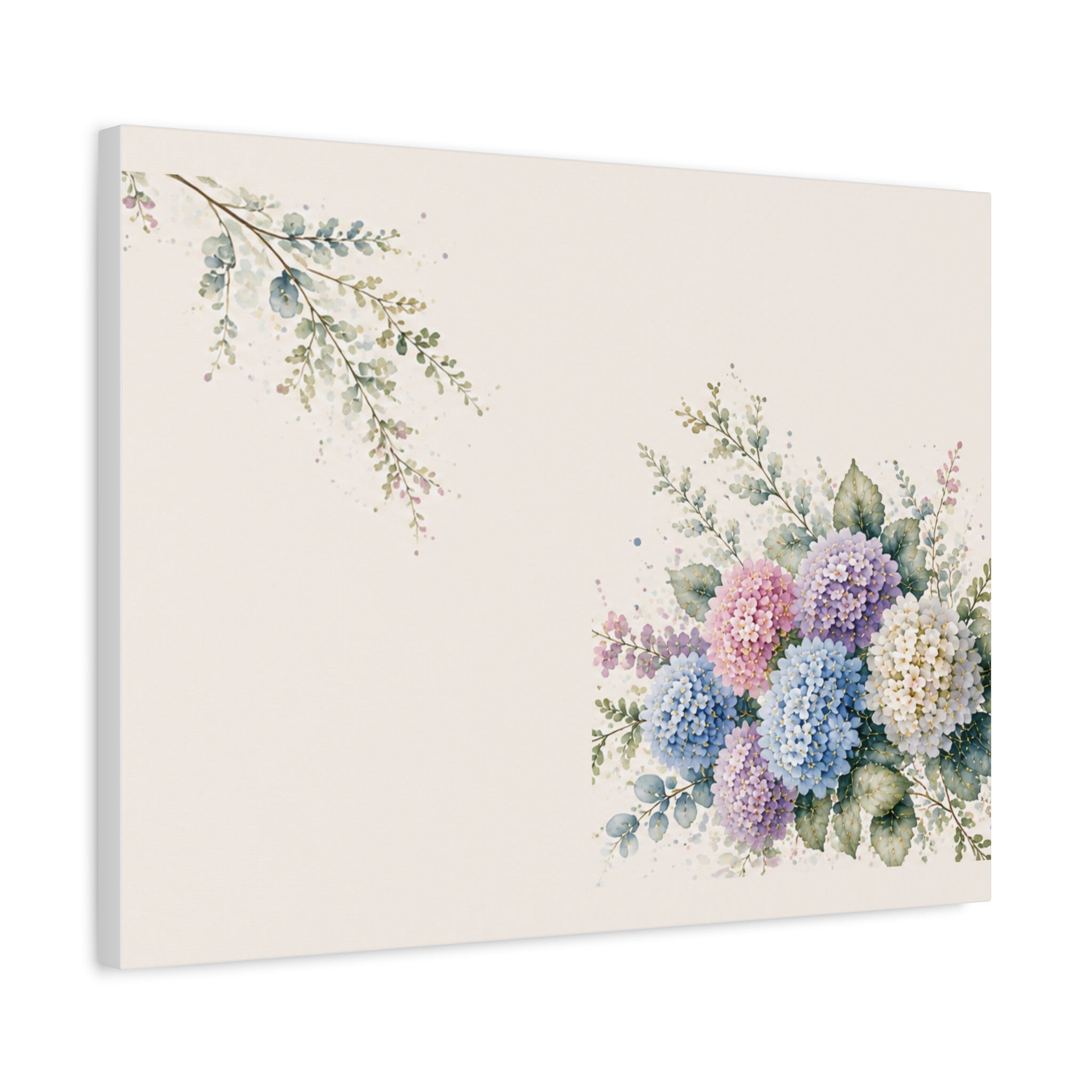 Hydrangea Dream Wall Art, Mediterranean Watercolor Floral Print, Solen