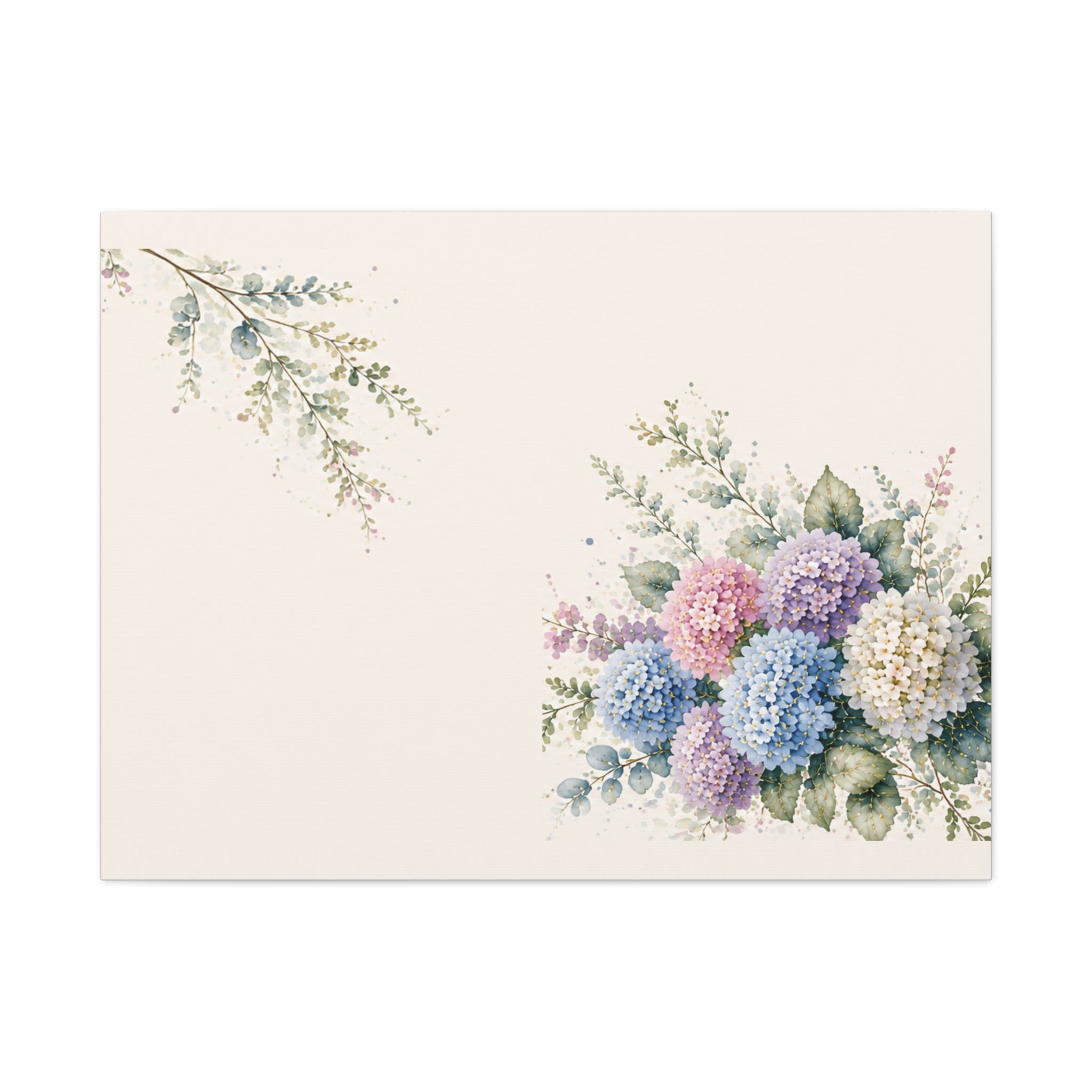 Hydrangea Dream Wall Art, Mediterranean Watercolor Floral Print, Solen