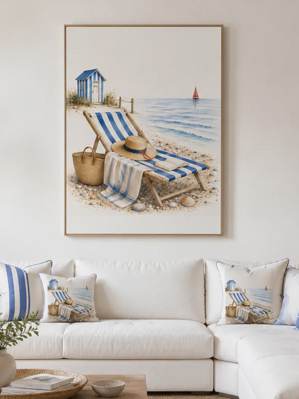 Blue & Salt Coastal Wall Art | Mediterranean Beach Watercolor Print by SOLEN ART